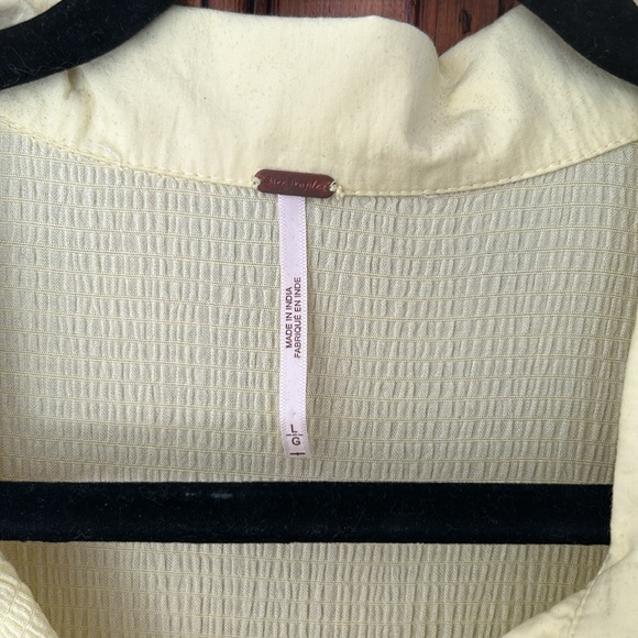 Free People Something Casual Mini Dress Yellow Beach Button Down Short Sleeve - Picture 9 of 10